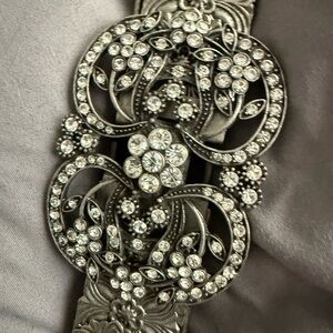 Elegant Silver Rhinestone Belt